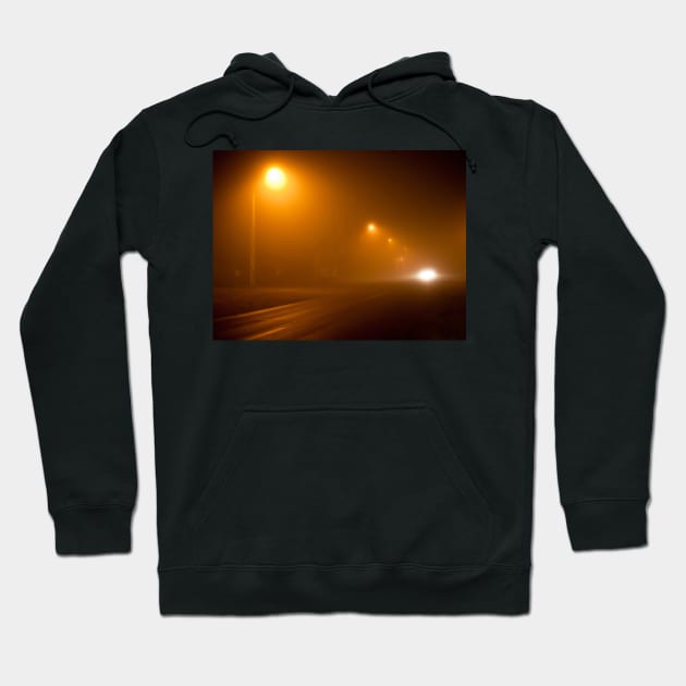 Road in a very foggy night Hoodie by naturalis